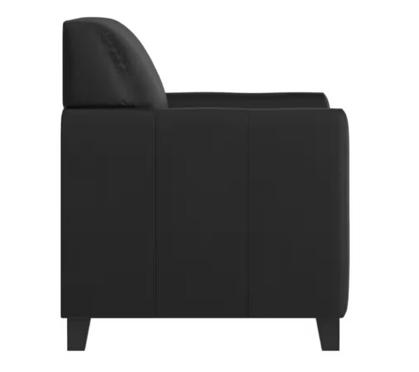 Black Hercules Diplomat Series Leather Soft Side Reception Chair, Ergonomic Lobby Chair with Cushions and Flared Arms